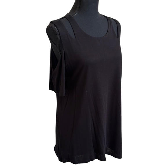 Cold Shoulder Black Top - EUC - Picture 2 of 5